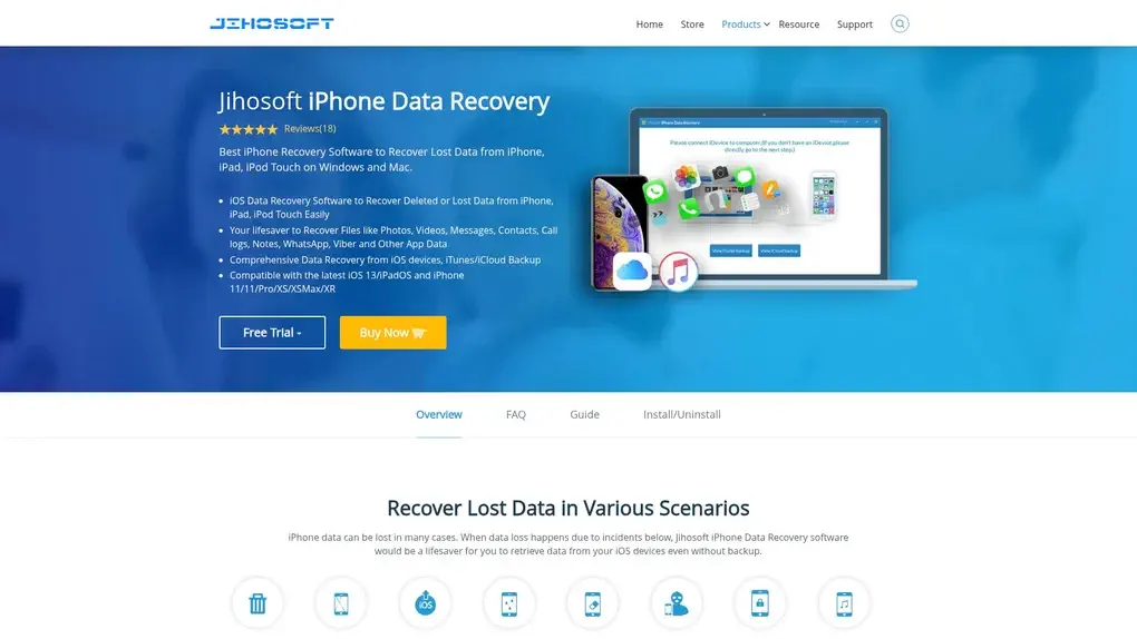 Jihosoft iPhone Data Recovery screenshot